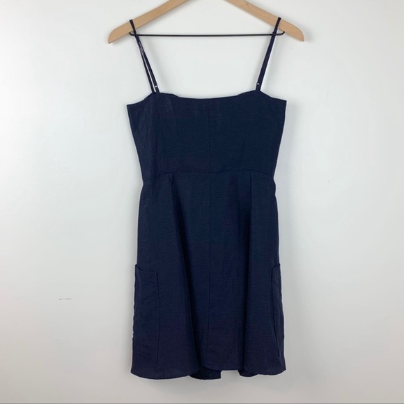 Reformation Navy Linen Mini Dress - Picture 2 of 7